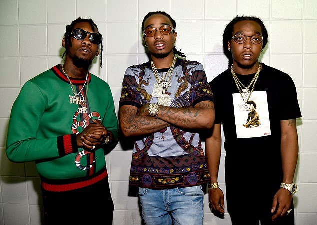 The Three of Us: From left, Offset, Quavo and Takeoff of Migos pose backstage during the start of the 2016 Honda Civic Tour