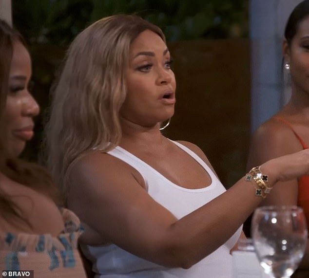 The spark: Gizelle Bryant, 52, sparked dinner drama by revealing to Charrisse that she told Karen about a video she posted in response to not being invited to Karen's event