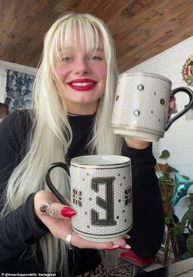 Emily's boyfriend's stepdad bought her the same mug with her initial on it for Christmas this year