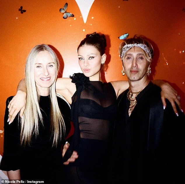 Hot stuff: The actress showed off her bra under a see-through black dress while sharing a photo dump on Instagram during a lavish party