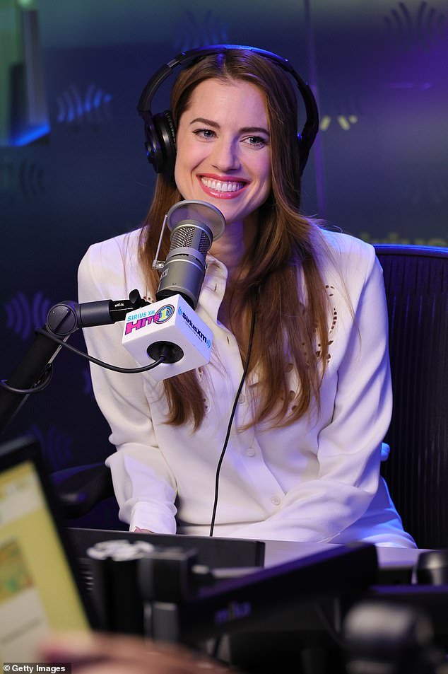 Thrilled: Allison, who announced her engagement to German actor Alexander Dreymon last month in December, flashed a bright smile during an interview on Sirius XM Studios on Monday