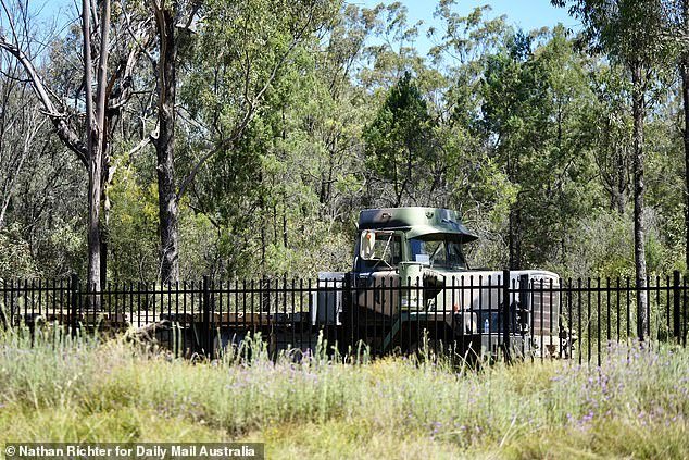 Army truck camouflaged on property Tara residents said they had seen Jesse Wood enter town dressed in military or camouflage clothing