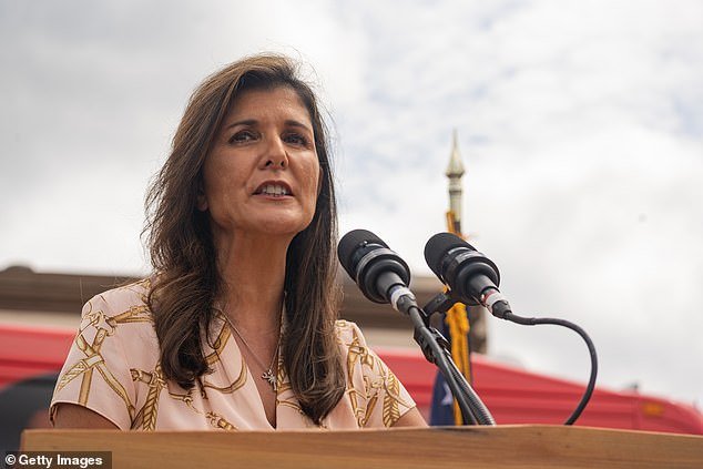 Former UN ambassador Nikki Haley (pictured) is expected to be one of the first candidates to launch a run for president and rival Trump.