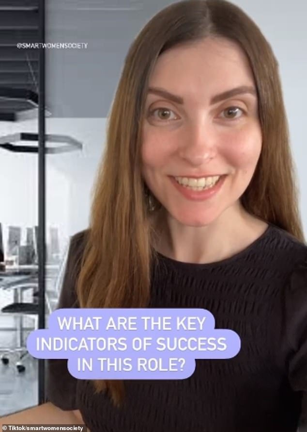 Téa said you should ask about the key indicators of success in the position (pictured), as this ensures you're on the same page before you start