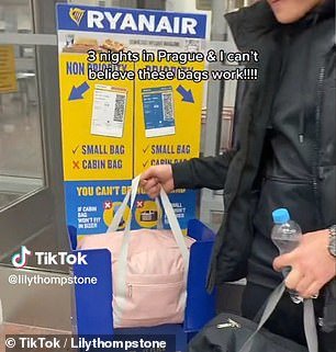 TikTok user Lily Thompstone shared a video of a £9.99 holdall that fit perfectly into Ryanair's baggage meter, and it went viral.