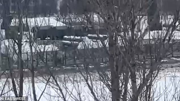 Pictured: Footage purportedly showing a Russian missile defence system installing near Vladimir Putin's home on the outskirts of Moscow