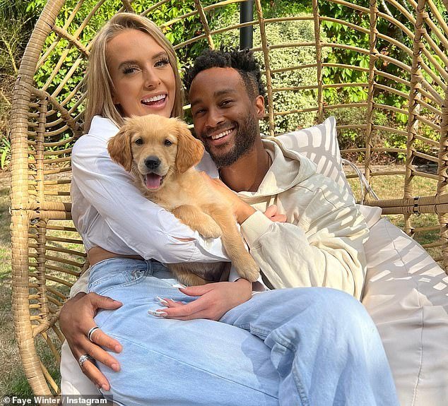 Together: The reality star found fame on the show in 2021 and met Teddy, and the couple now live with their golden retriever