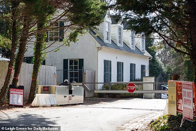 Photographs of the entrance to President Joe Biden's lakefront home in Wilmington, DE.  FBI agents searched the facility on Friday.  There are calls to search for Biden's beach house in Rehoboth Beach, Del.