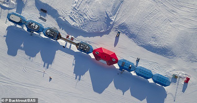 The Halley VI Research Centre sits on the Brunt Ice Shelf, that floats on the frozen continent and flows at a rate of about 1.5 miles per year