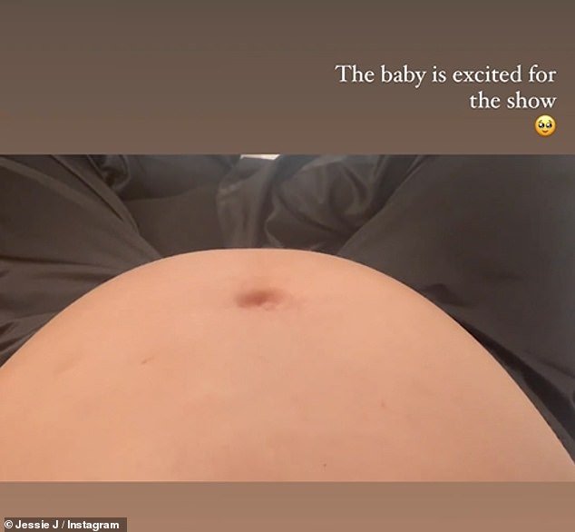 Adorable: She also took to her Instagram Stories to film her tummy move, writing: 