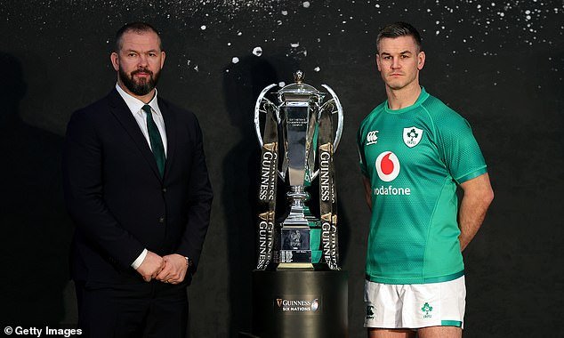 Ireland manager and former England star Andy Farrell (left, pictured with skipper Johnny Sexton at the Six Nations launch) believes the RFU made the wrong decision in lowering tackle height