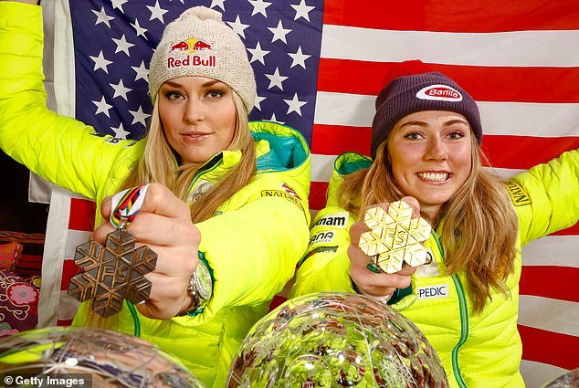 Shiffrin (right) surpassed Vonn as the woman with the most World Cup wins (83) on Tuesday.