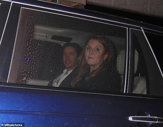 Later, Princess Beatrice's husband, Edo, 39, was seen leaving in the same vehicle as hers with his mother-in-law Sarah.