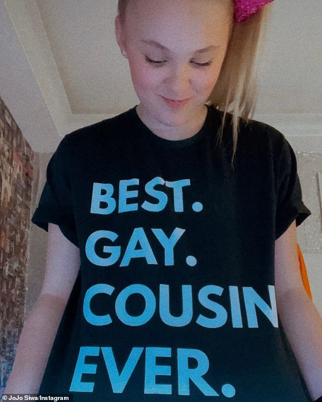 Anniversary: ​​Siwa also celebrated her two-year anniversary of coming out as part of the LGBTQ+ community, wearing a T-shirt that read: 'Better'.  gay Cousin.  Always'