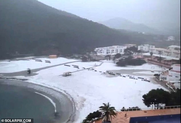 Snow was seen on the beaches of Ibiza this week. The weather agency issued yellow weather warnings for parts of Spain during the freezing temperatures