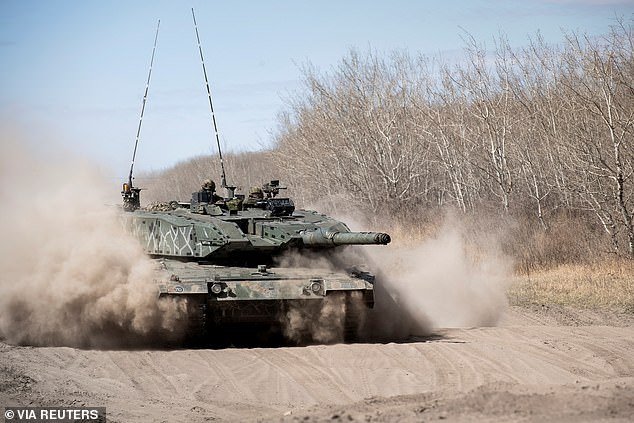 A German-made Leopard tank is shown on exercises in Canada and will soon be deployed on the battlefield.