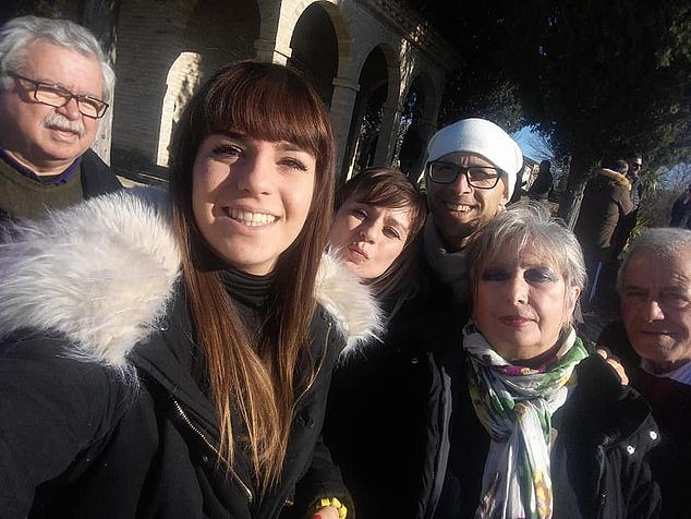 Pamela Mastropietro (second left) with her family. She was murdered and her body dismembered in January