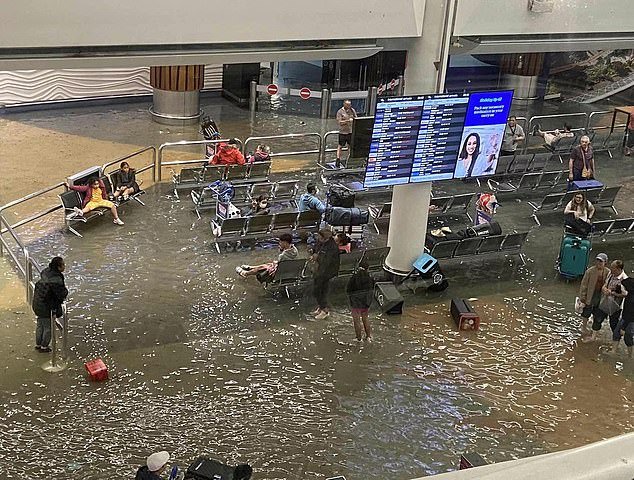 Both the domestic and international airports were closed due to flooding in Auckland.