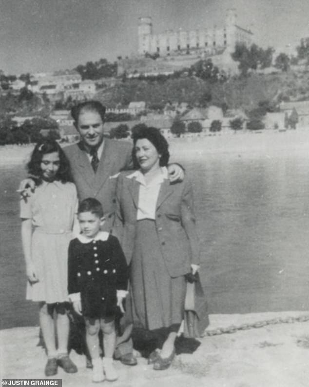 In Slovakia, Uri Winterstein (pictured with his parents and sister after the war) was a month old when his parents put him in the care of a non-Jewish woman as they realised it was impossible to keep him quiet when they went into hiding