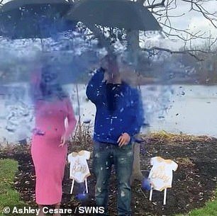 Ashley and Heath at their gender reveal