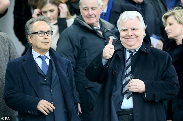 Everton owner Farhad Moshiri, left, and chairman Bill Kenwright, right, have been criticized