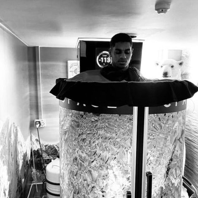 Marcus Rashford has been using a cryosauna to help improve his recovery after matches.