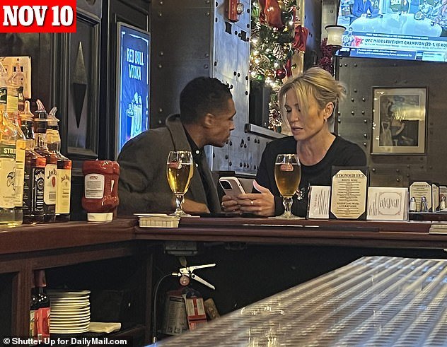 DailyMail.com revealed that Holmes and Robach's friendly on-air relationship has turned into a full-blown secret romance off-screen, in recent months.  The two are pictured having flirty post-filming drinks at a New York City bar on Thursday, November 10.