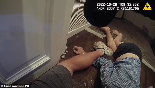 Shocking body cam footage reveals the moment Pelosi was attacked.  The 82-year-old man required surgery for a skull fracture in two places and was treated for serious injuries to his right arm and hand.
