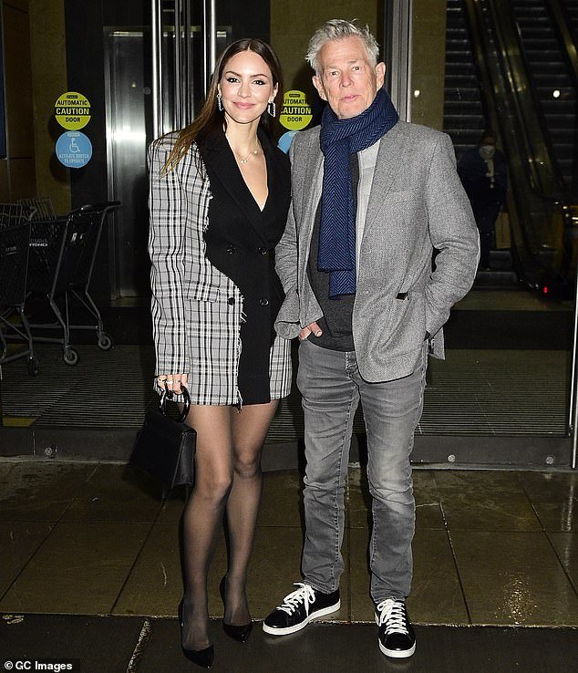 Her man: The Scorpion actress, 38, already has a son, Rennie, 23 months, with her husband, David Foster, 73, 73;  seen in december