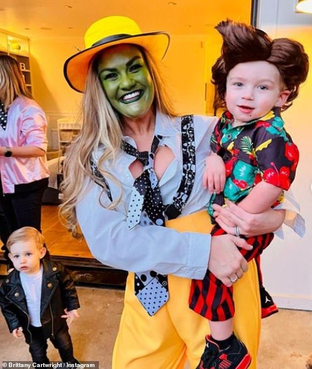Halloween costume: The couple had their first child, Cruz, in 2021 and for Halloween 2022, Brittany dressed as The Mask and Cruz was Ace Ventura.