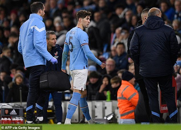 Stones seemed to leave the field as slowly as possible to give time for Laporte to enter