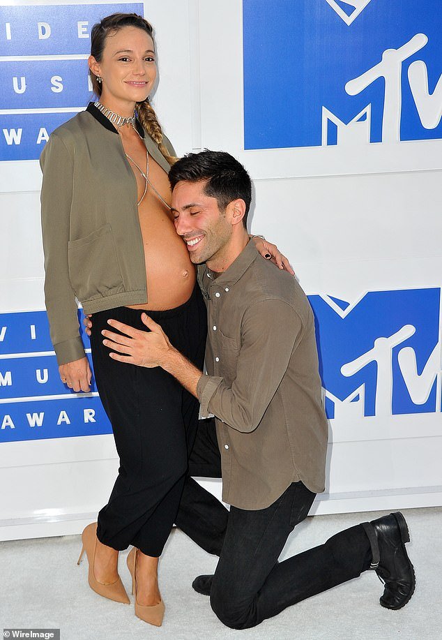Happy: The couple met through an Instagram DM exchange about buying a motorcycle;  seen at the 2016 MTV Music Video Awards
