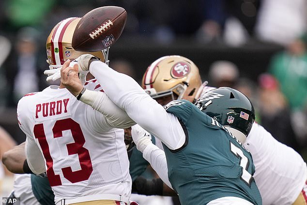 Eagles linebacker Haason Reddick injured Purdy on a fumble on the Niners' first possession