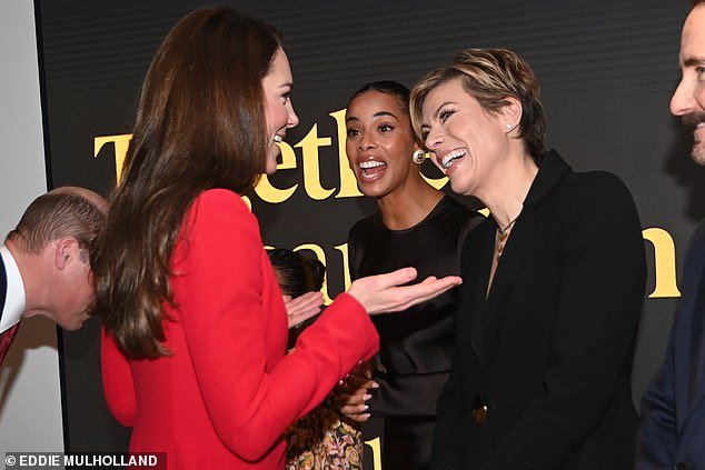 Guests: Sharing a laugh, the trio was also joined by beaming BBC journalist Kate Silverton, who greeted Kate and Rochelle in a black maxi skirt and blazer.