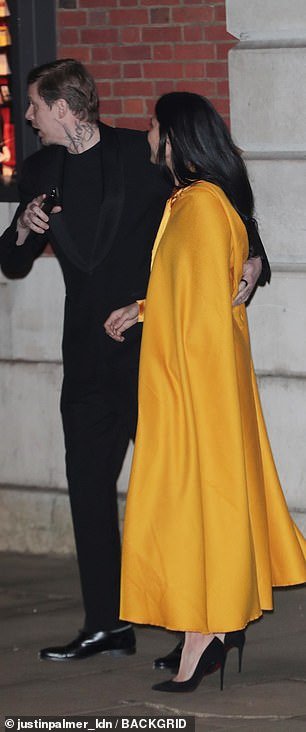 Date night!  The musician was joined by his fiancée Karima McAdams as they were photographed leaving the party.