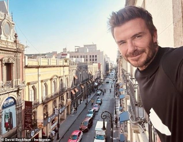 It's good to be back: Beckham had previously admitted he was delighted to be back in Mexico, the world's most populous city, after sharing a selfie from his hotel balcony