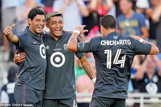 Araujo (center) switched allegiances from the US to play for Mexico and has earned three international caps.