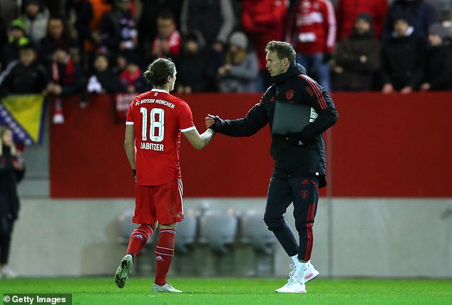 The Austrian international has struggled to win a starting job with Julian Nagelsmann (right).