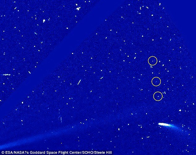 A comet known as 96P/Machholz 1 was briefly captured in October 2017 by the Solar and Heliospheric Observatory (SOHO), before disappearing again five days later