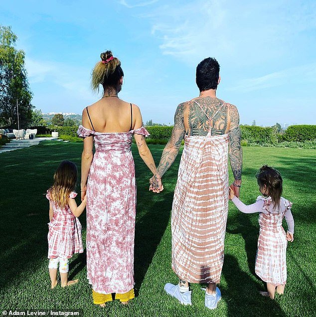 The family: the couple who married in 2014 already have daughters, Gio Grace, four, and Dusty Rose, six.