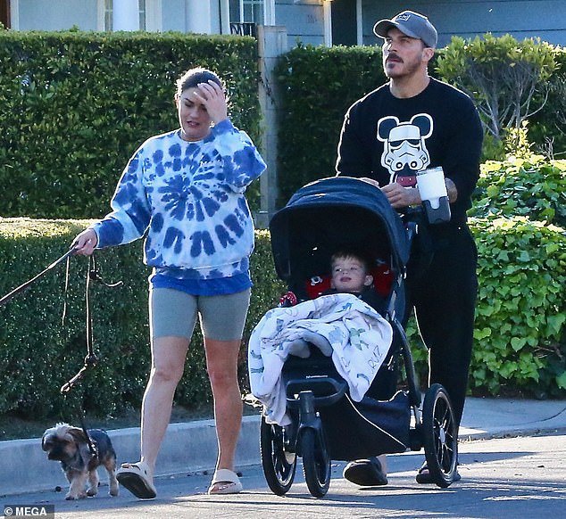 Time: Brittany Cartwright and Jax Taylor were spotted out for a walk in their Los Angeles neighborhood on Thursday