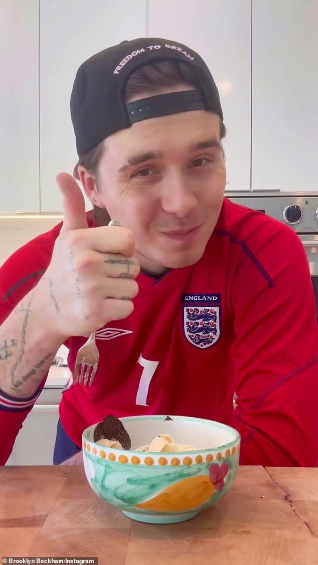 Criticism: Brooklyn Beckham was recently criticized for being 'out of touch' when he used a fancy truffle ingredient to prepare a tagliatelle in his latest cooking tutorial.