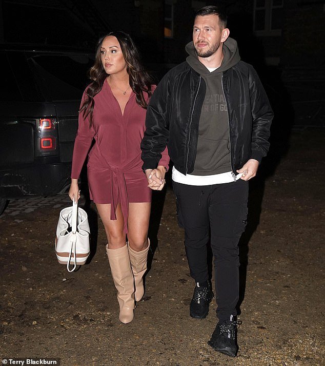 Love: Charlotte Crosby stepped out on a date night in Newcastle with boyfriend Jake Ankers on Friday night, after revealing that she removed her lip fillers