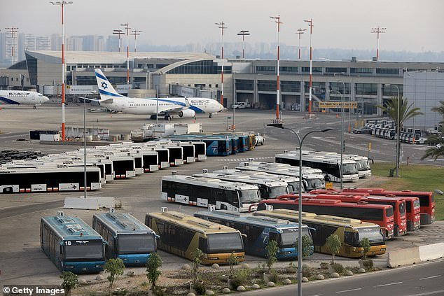 The parents were detained by police after leaving their baby at the check-in at the Ben-Gurion Airport (pictured) in the Israeli capital