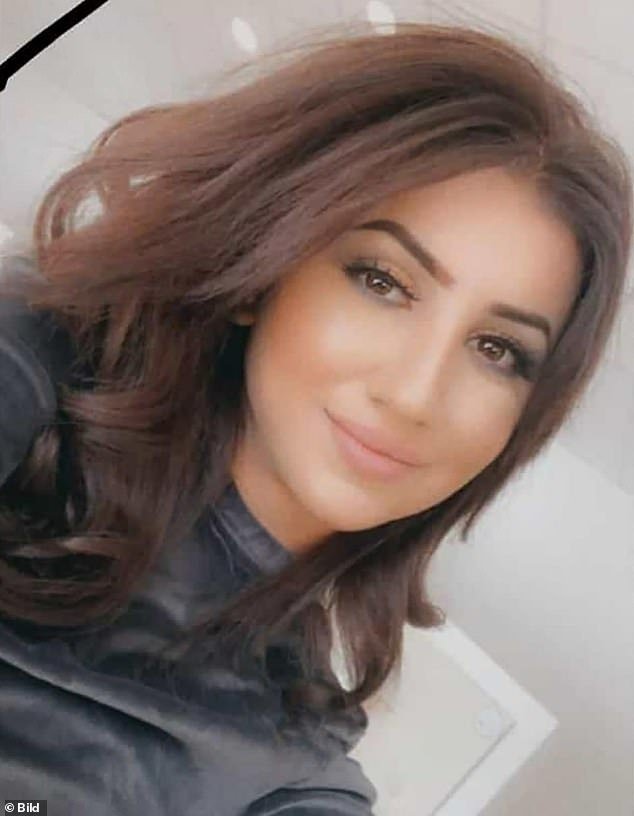 The suspect, identified by police as Shahraban K (pictured), is accused of stabbing Algerian beauty blogger Khadidja O 50 times in the German city of Ingolstadt, her face completely disfigured from the number of stab wounds
