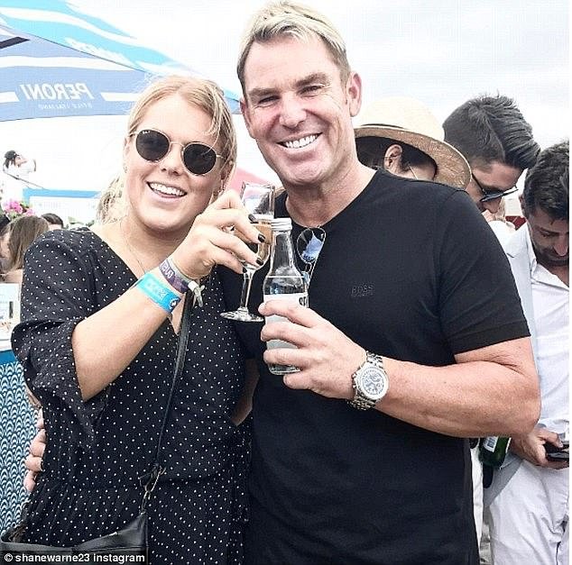 An adult Brooke enjoys a drink with her father Shane Warne before his tragic passing in March 2022.