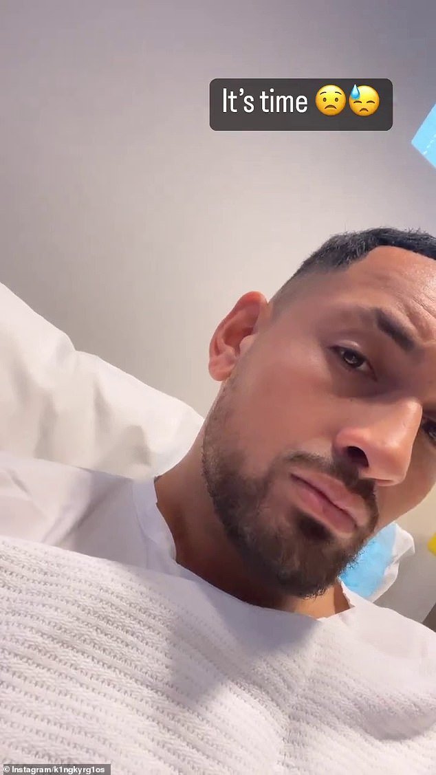 Kyrgios was a bit nervous ahead of the surgery, if his pre-op Instagram post (pictured) is any help