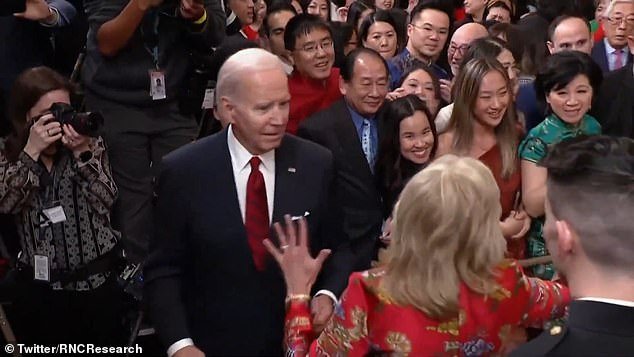 First lady Jill Biden stepped between reporters and her husband, President Joe Biden, as they were leaving the White House Lunar New Year celebration Thursday night, when asked if she would allow a search for classified documents in your Rehoboth Beach.  house