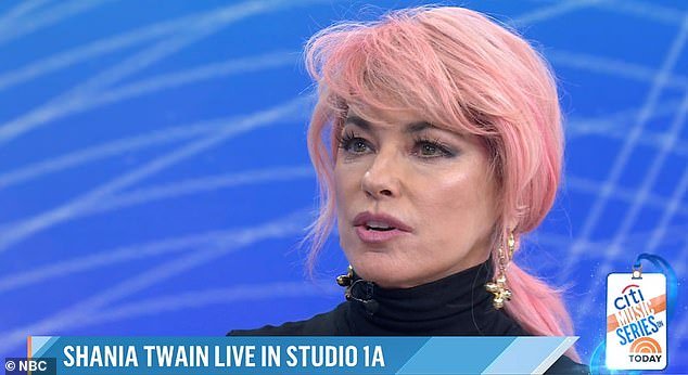 Getting personal: Shania Twain rocked a new bright pink hair look for the Today show and talked about her upcoming album Queen of Me