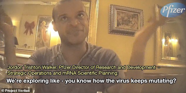 Project Veritas released a video showing alleged Pfizer executive Jordon Trishton Walker revealing that they are exploring a way to mutate COVID to create more vaccines.